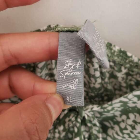 Shy & Sparrow Green Floral Pattern Spaghetti Strap Short Romper Size XL - Picture 4 of 16